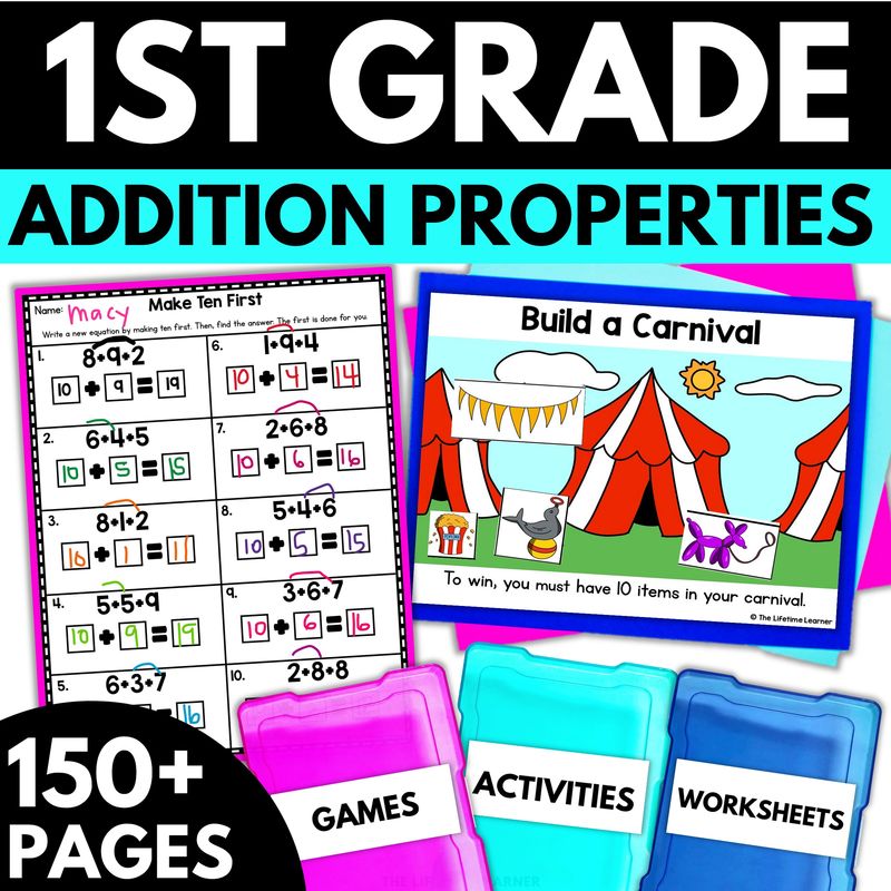 1st Grade Properties of Addition Worksheets