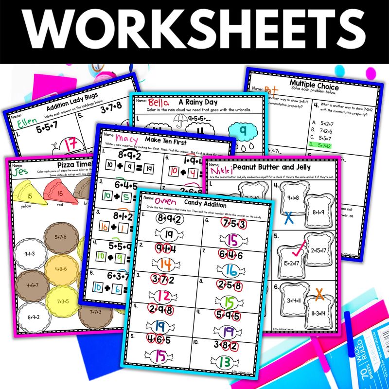 1st Grade Properties of Addition Worksheets - Image 2