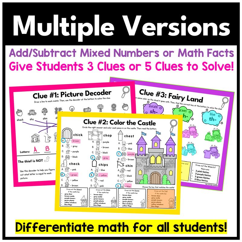 Magic Math Mystery – 5th Grade Add & Subtract Mixed Numbers - Image 3
