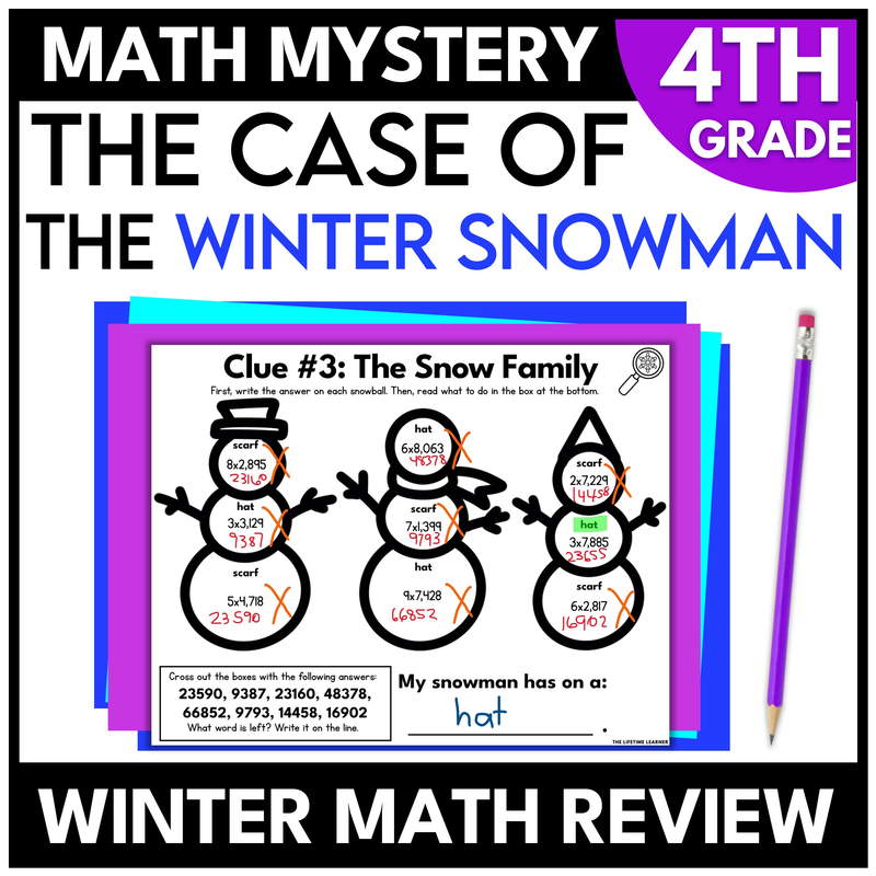 Winter Math Mystery – 4th Grade Math Review