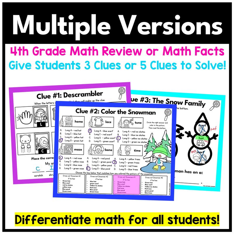 Winter Math Mystery – 4th Grade Math Review - Image 3
