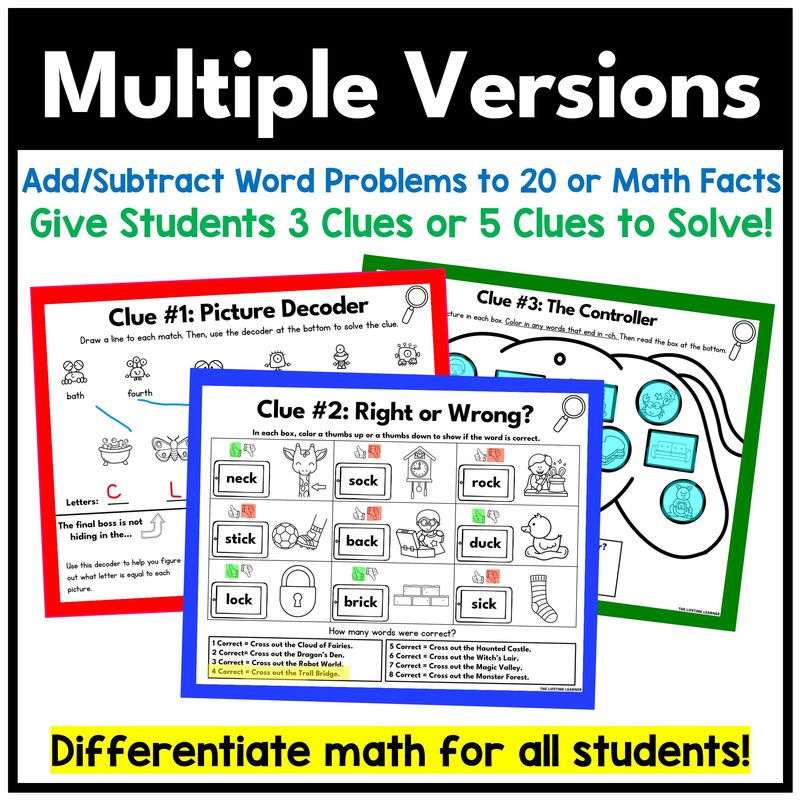 Video Game Math Mystery – 1st Grade Addition and Subtraction to 20 - Image 3