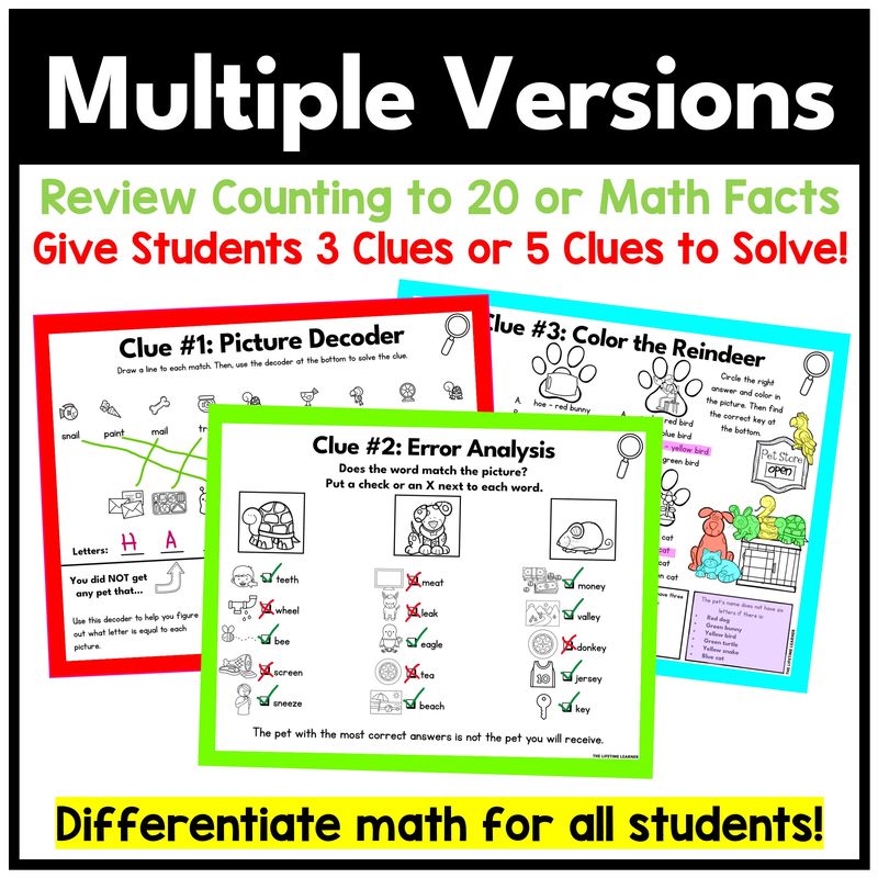 Pet Math Mystery – Kindergarten Count to 20 - Image 3