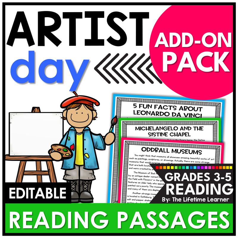 Artist Reading Comprehension Passages Add On Pack
