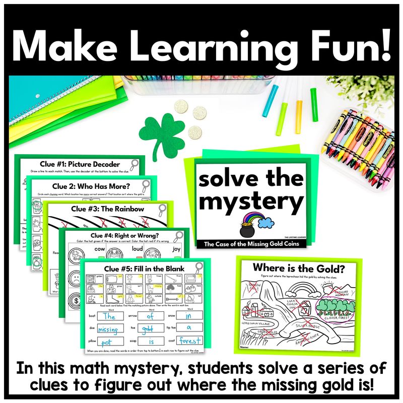 St. Patrick’s Day Math Mystery – 1st Grade Math Review - Image 2