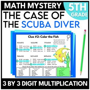 Under the Sea Math Mystery – 5th Grade 3 by 3 Digit Multiplication