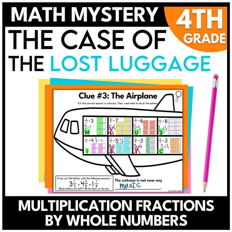 Travel Math Mystery – 4th Grade Multiply Fractions by Whole Numbers