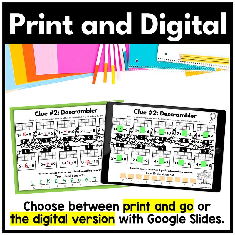 Camping Math Mystery – Kindergarten Decompose Numbers - Image 4