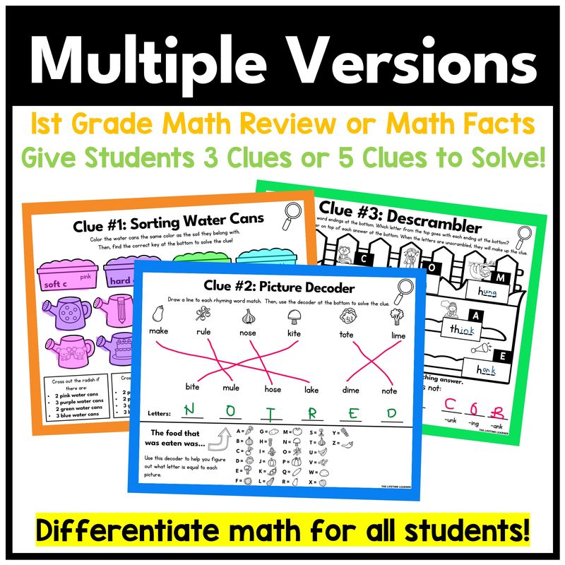Spring Math Mystery – 1st Grade Math Review - Image 3