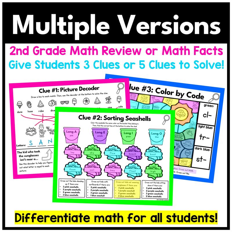 Summer Math Mystery – 2nd Grade Math Review - Image 3