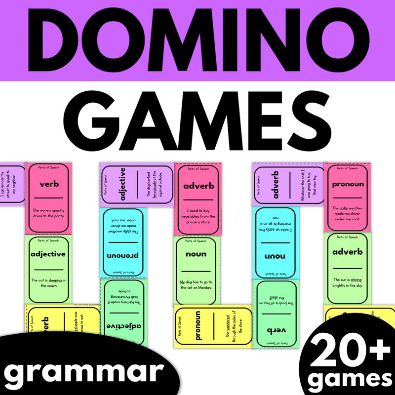 3rd, 4th, and 5th Grade Grammar Domino Games