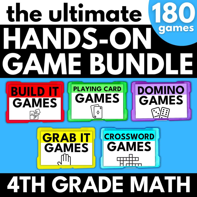 4th Grade Math Hands On Game Bundle
