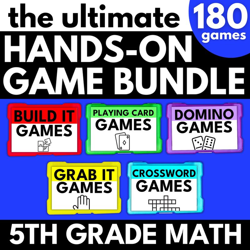 5th Grade Math Hands On Game Bundle