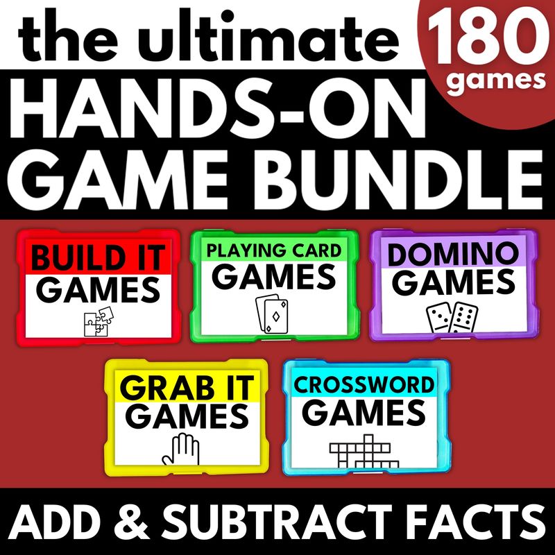 Addition and Subtraction Math Facts Hands On Game Bundle