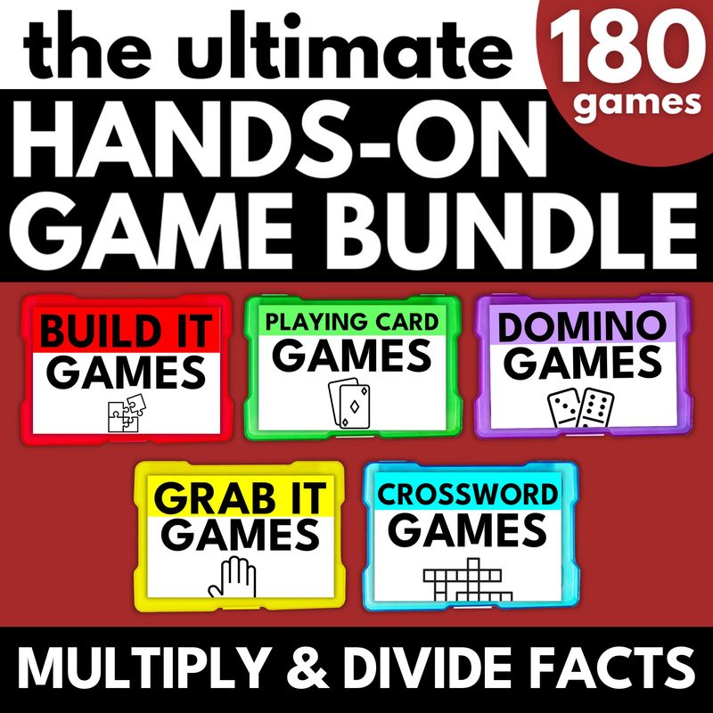 Multiplication and Division Math Facts Hands On Game Bundle