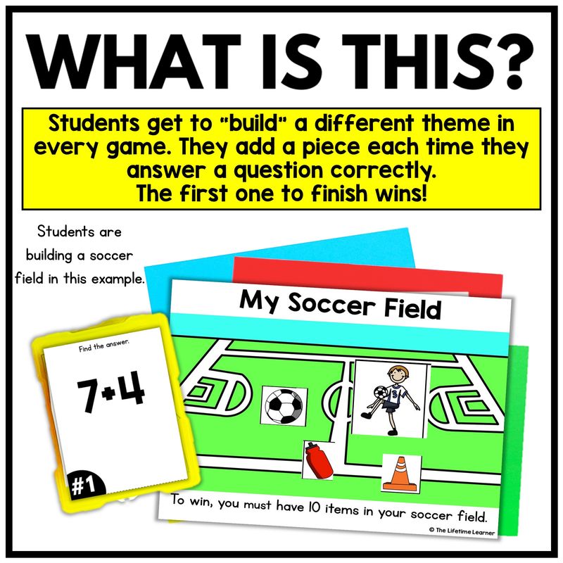 Build It Addition and Subtraction Math Fact Card Games - Image 2