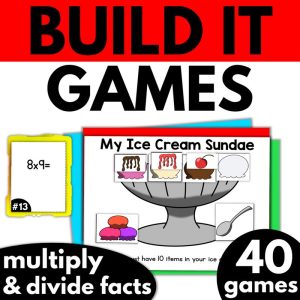 Build It Multiplication and Division Math Fact Card Games
