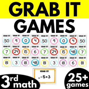 3rd Grade Grab It Math Card Games