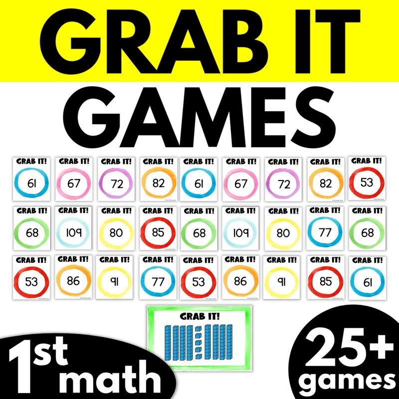 1st Grade Grab It Math Card Games