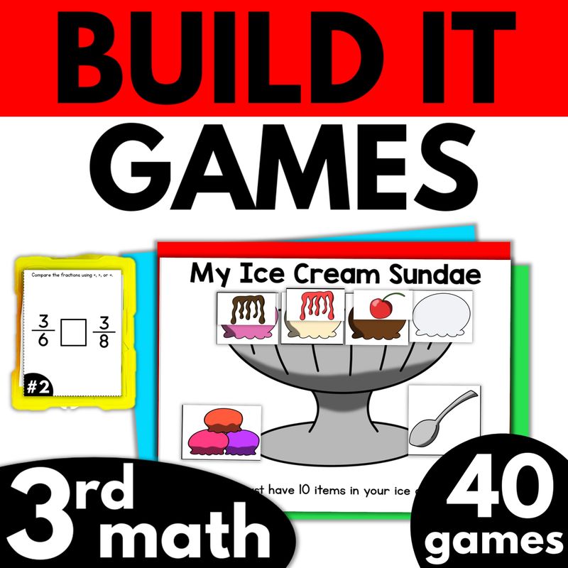 3rd Grade Math Build It Card Games