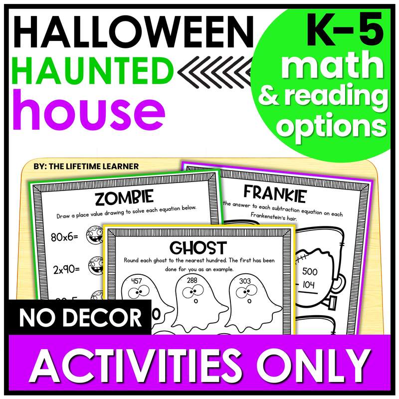 Halloween Classroom Transformation Worksheets ONLY