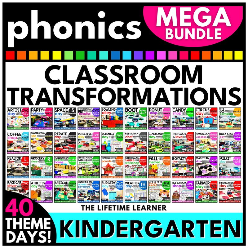 Kindergarten Phonics Classroom Transformations Bundle