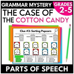 Theme Park Parts of Speech Mystery | Grammar Review