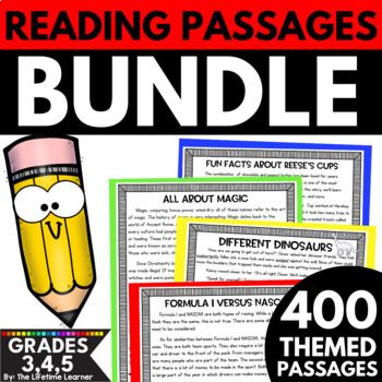 3rd 4th 5th Grade Reading Comprehension Passages Bundle