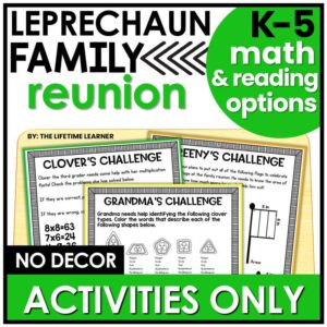 Leprechaun Classroom Transformation – Just the Worksheets (Math & Reading)