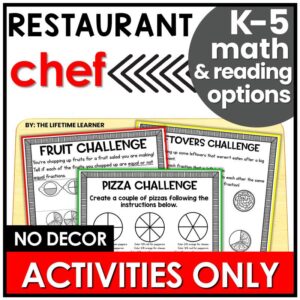 Chef Classroom Transformation – Just the Worksheets (Math & Reading)