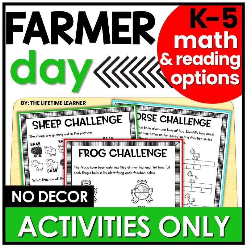 Farmer Classroom Transformation – Just the Worksheets (Math & Reading)