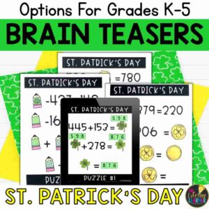 St. Patrick's Day Math Brain Teasers