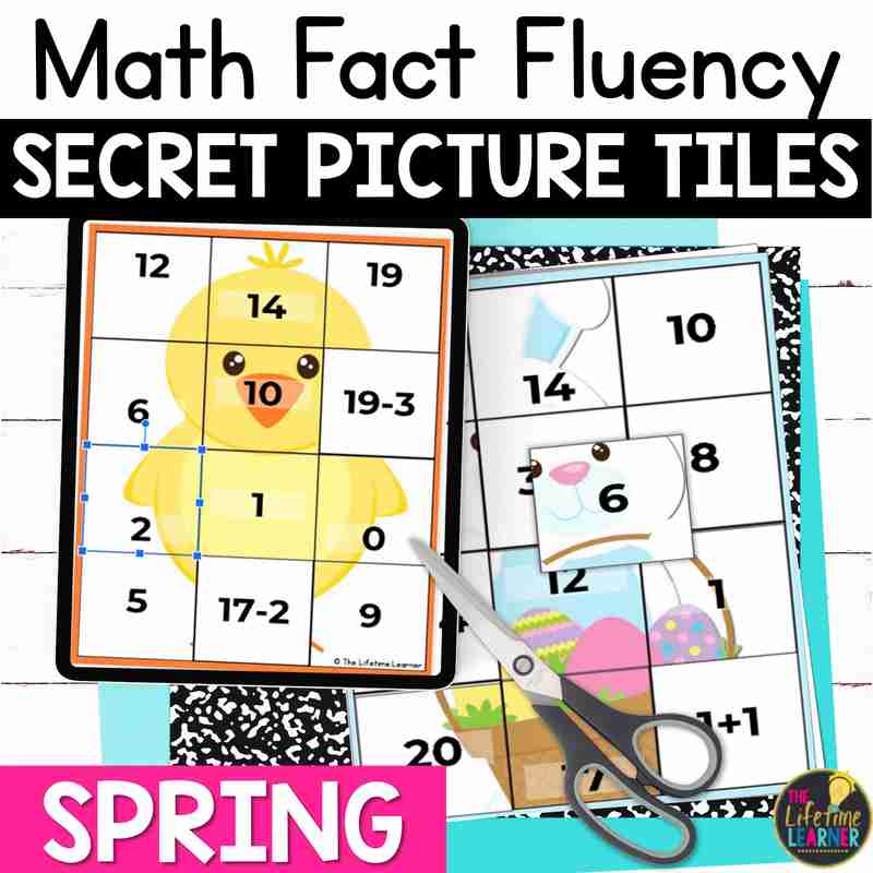 Spring Math Mystery Pictures Fact Fluency Practice