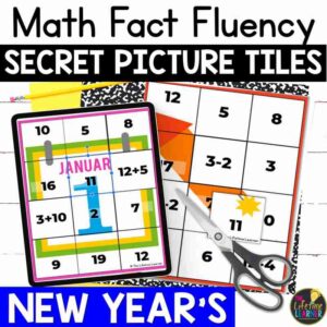 New Year Math Mystery Pictures Fact Fluency Practice