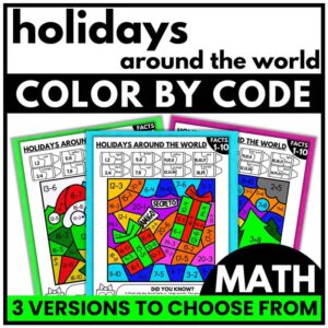 Holidays Around the World Math Coloring Pages