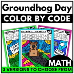 Groundhog Day Math Coloring Pages