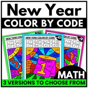 New Year Math Coloring Pages
