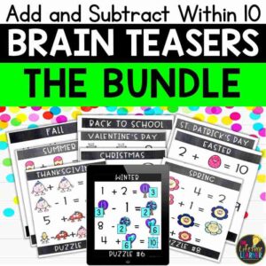 Addition and Subtraction to 10 Brain Teasers Bundle