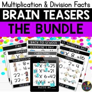 Multiplication and Division Brain Teasers Bundle