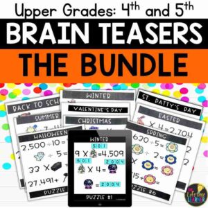 Multidigit Multiplication and Long Division Brain Teasers Bundle