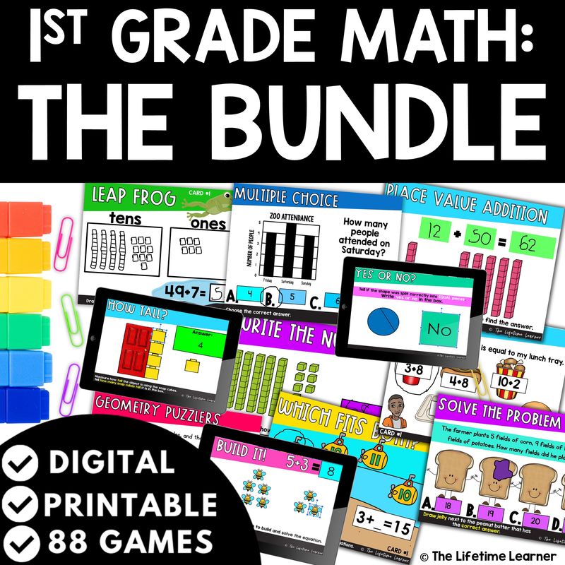 1st Grade Math Task Card Bundle