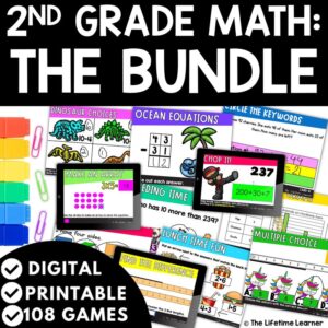 2nd Grade Math Task Card Bundle