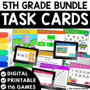 5th Grade Math Task Card Bundle