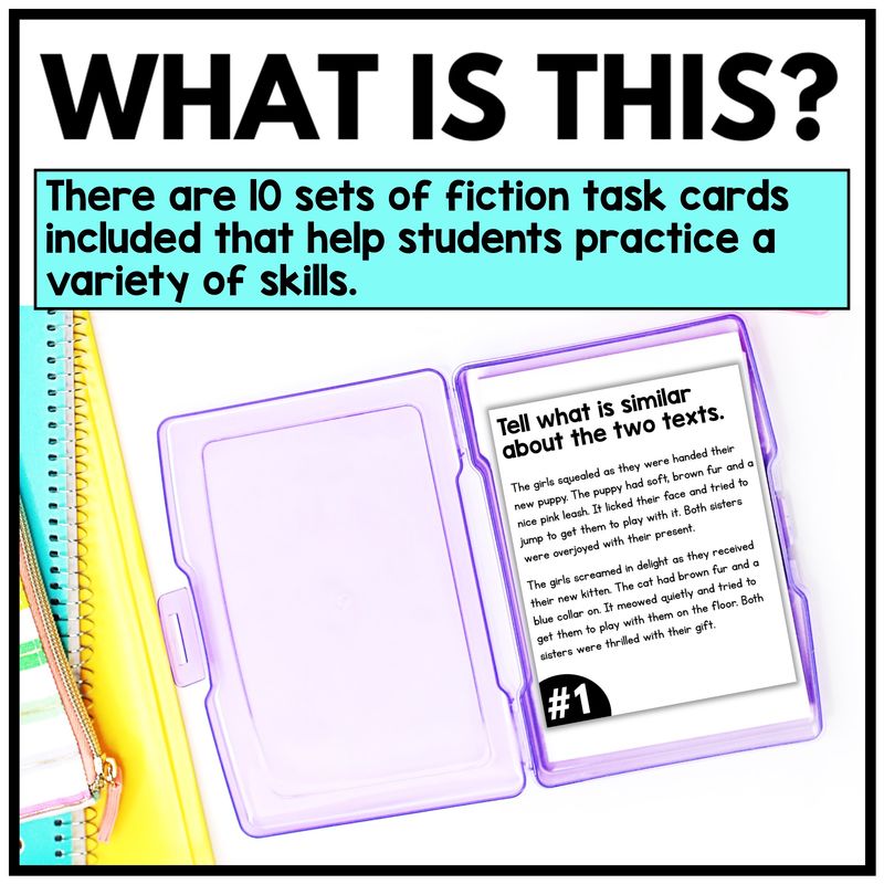 Fiction Reading Task Cards Bundle – 3rd, 4th, 5th Grade - Image 2