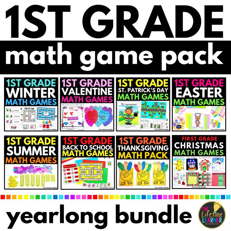 1st Grade Math Games Yearlong Bundle