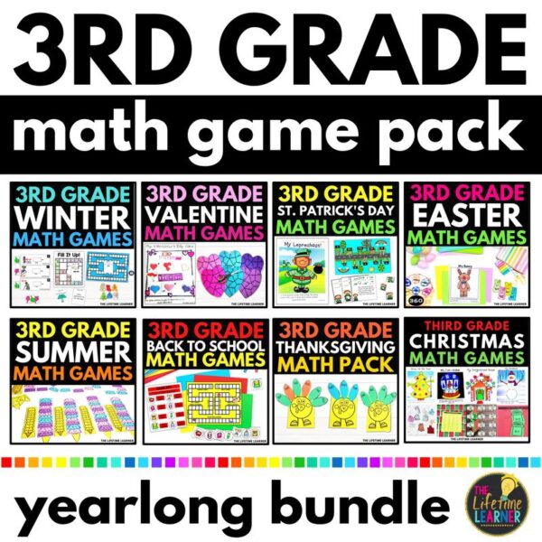 3rd Grade Math Games Yearlong Bundle