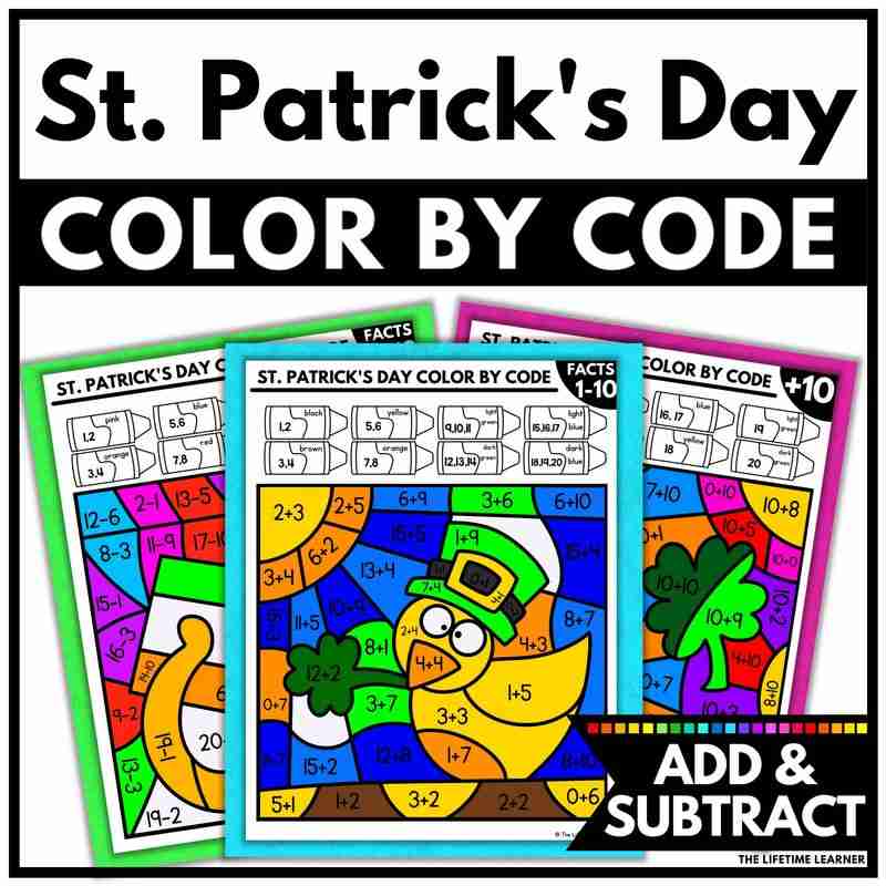St. Patrick's Day Math Coloring Pages