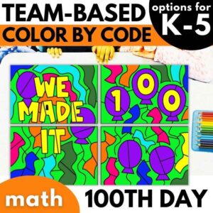 100th Day of School Math Coloring Activities