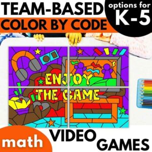 Video Games Math Coloring Activities