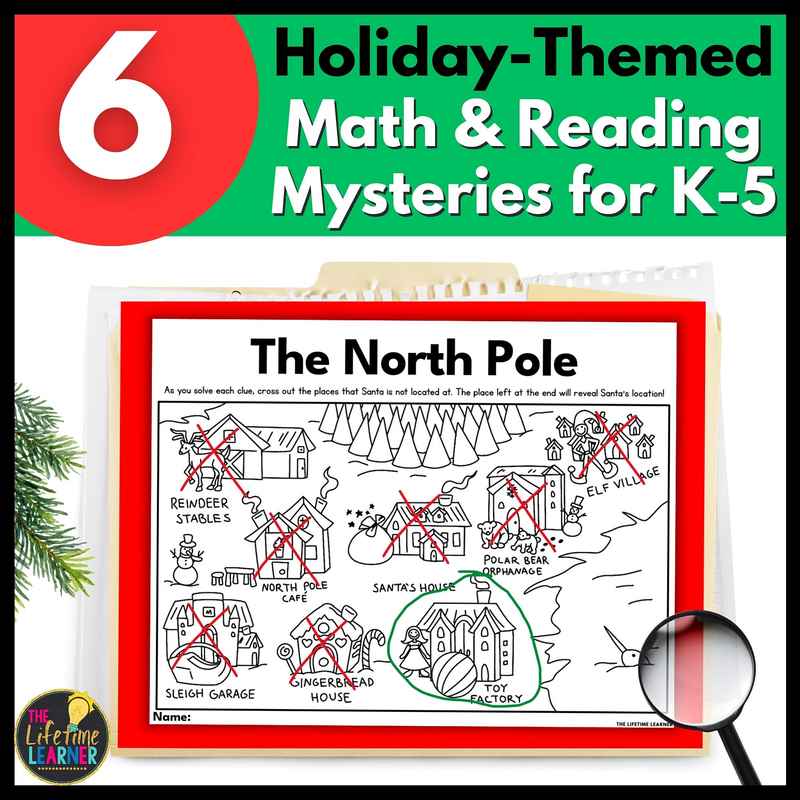 holiday math and reading mysteries for k-5